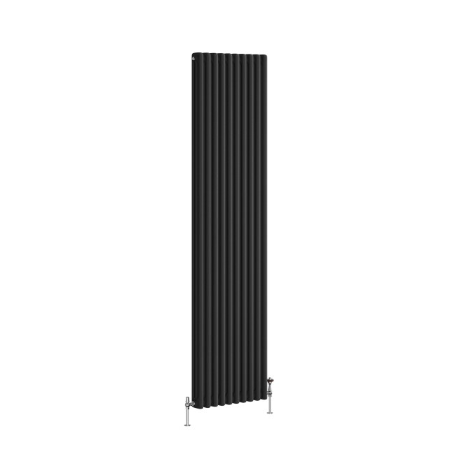 Reggio Midnight Black Vertical Triple Column Traditional Radiator 1800x470mm 5545 BTU - Cast Iron Style