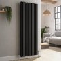 Reggio Midnight Black Vertical Triple Column Traditional Radiator 1500x560mm 5626 BTU - Cast Iron Style