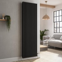 Reggio Midnight Black Vertical Triple Column Traditional Radiator 1800x560mm 6654 BTU - Cast Iron Style Reggio Midnight Black Vertical Triple Column Traditional Radiator 1800x560mm 6654 BTU - Cast Iron Style