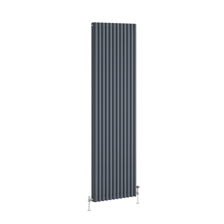 Reggio Anthracite Vertical Triple Column Traditional Radiator 1800x560mm 6654 BTU - Cast Iron Style