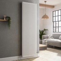 Reggio White Vertical Triple Column Traditional Radiator 1800x560mm 6654 BTU - Cast Iron Style