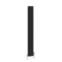 Reggio Midnight Black Vertical Triple Column Traditional Radiator 1500x200mm 1875 BTU - Cast Iron Style