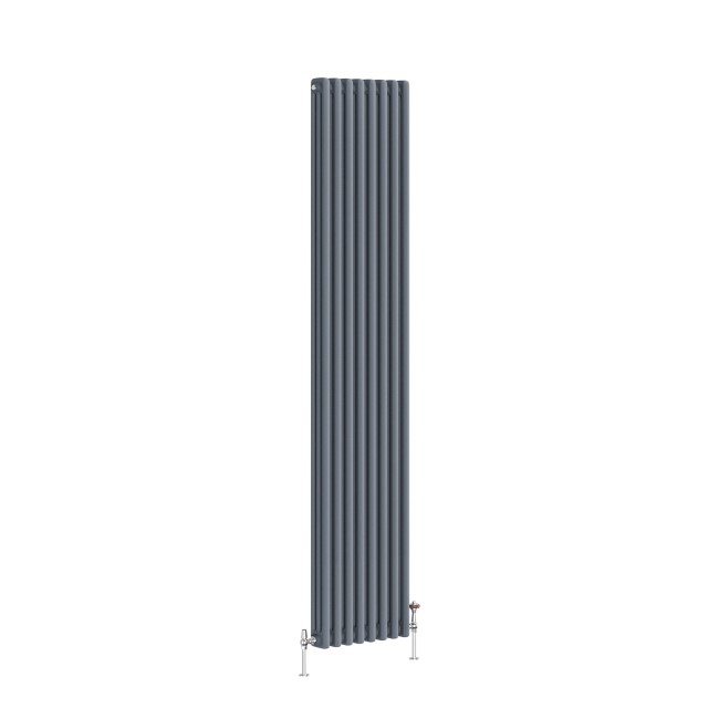 Reggio Anthracite Vertical Triple Column Traditional Radiator 1800x380mm 4436 BTU - Cast Iron Style