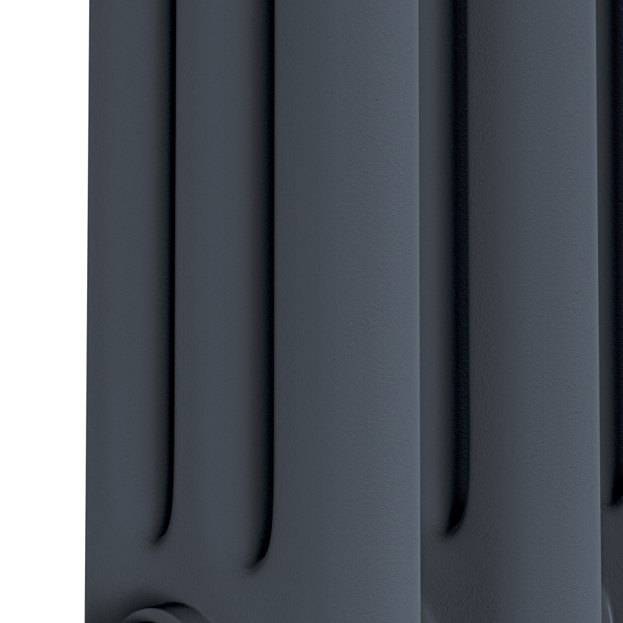 Reggio Anthracite Vertical Triple Column Traditional Radiator 1800x380mm 4436 BTU - Cast Iron Style