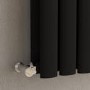 Sorrento Midnight Black Vertical Oval Designer Radiator 1600x590mm Double Panel 5585 BTU