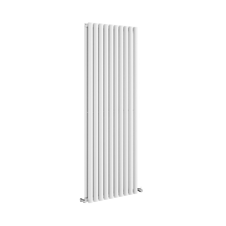 Sorrento White Vertical Oval Designer Radiator 1600x590mm Double Panel 5585 BTU