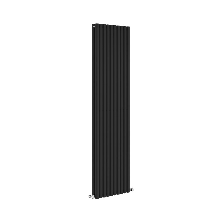 Ravello Midnight Black Vertical Square Designer Radiator 1800x450mm Double Panel 5357 BTU