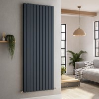 Riace Anthracite Vertical Flat Designer Radiator 1800x680mm Double Panel 6947 BTU Riace Anthracite Vertical Flat Designer Radiator 1800x680mm Double Panel 6947 BTU