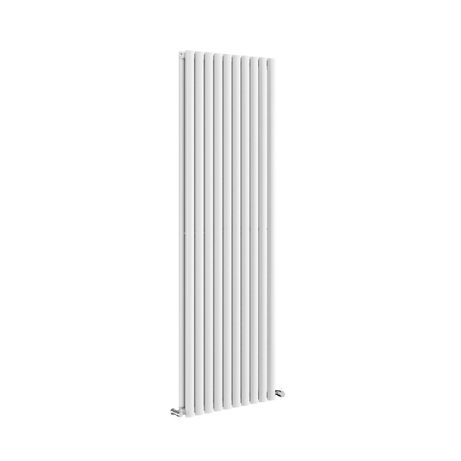 Sorrento White Vertical Oval Designer Radiator 1800x590mm Double Panel 6229 BTU