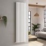 Ravello White Vertical Square Designer Radiator 1800x450mm Double Panel 5357 BTU