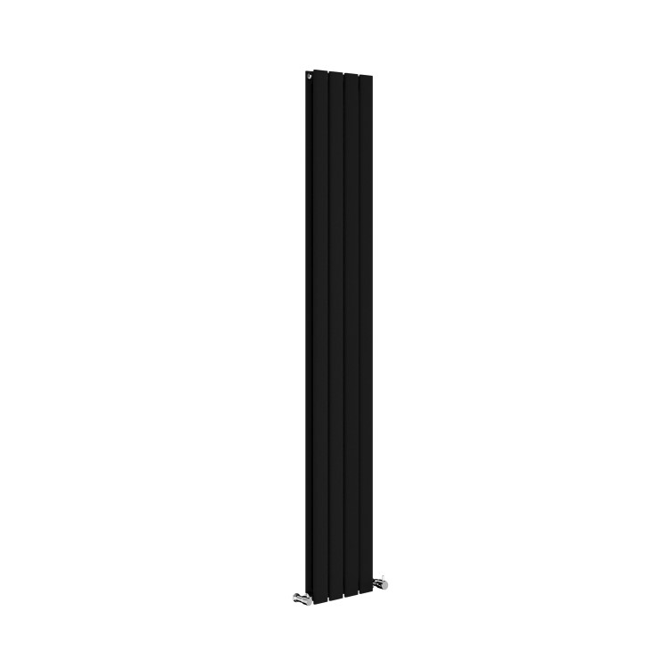 Riace Midnight Black Vertical Flat Designer Radiator 1800x272mm Double Panel 2778 BTU