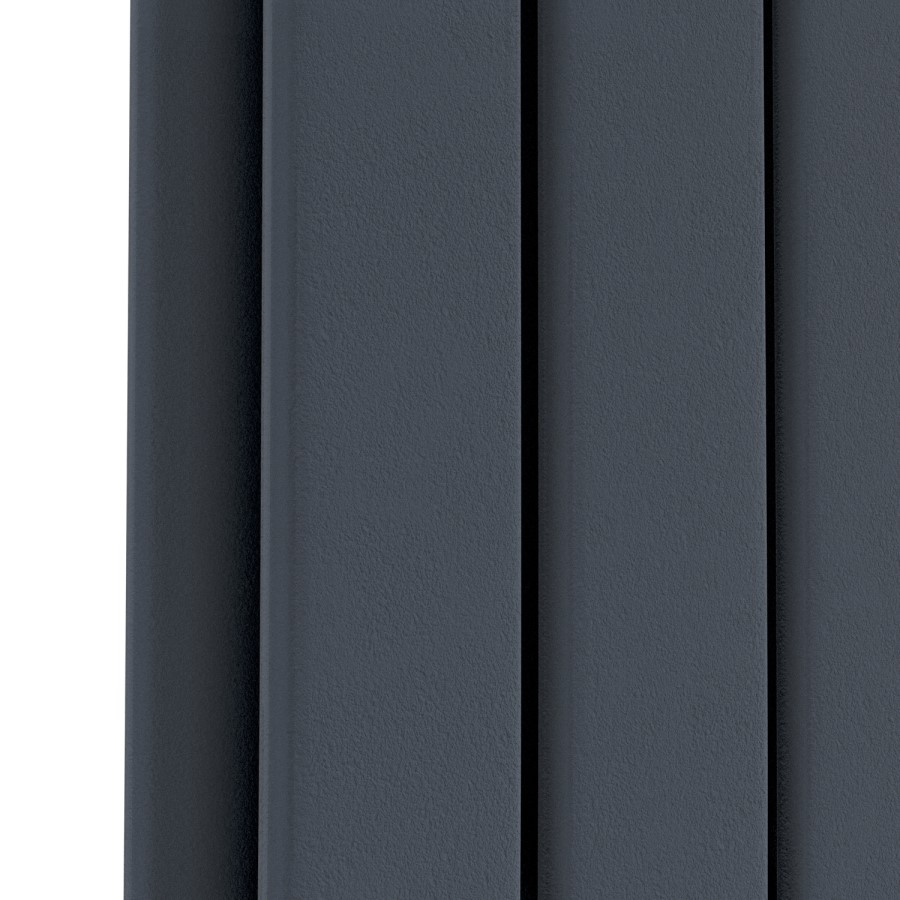 Riace Anthracite Vertical Flat Designer Radiator 1800x272mm Double Panel 2778 BTU