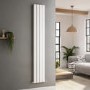 Riace White Vertical Flat Designer Radiator 1800x272mm Double Panel 2778 BTU