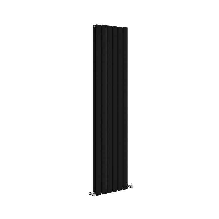 Riace Midnight Black Vertical Flat Designer Radiator 1600x408mm Double Panel 3687 BTU