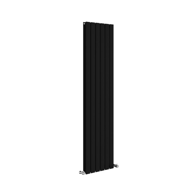 Riace Midnight Black Vertical Flat Designer Radiator 1600x408mm Double Panel 3687 BTU