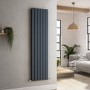 Riace Anthracite Vertical Flat Designer Radiator 1600x408mm Double Panel 3687 BTU