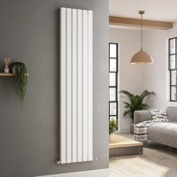 Riace White Vertical Flat Designer Radiator 1800x408mm Double Panel 4168 BTU Riace White Vertical Flat Designer Radiator 1800x408mm Double Panel 4168 BTU
