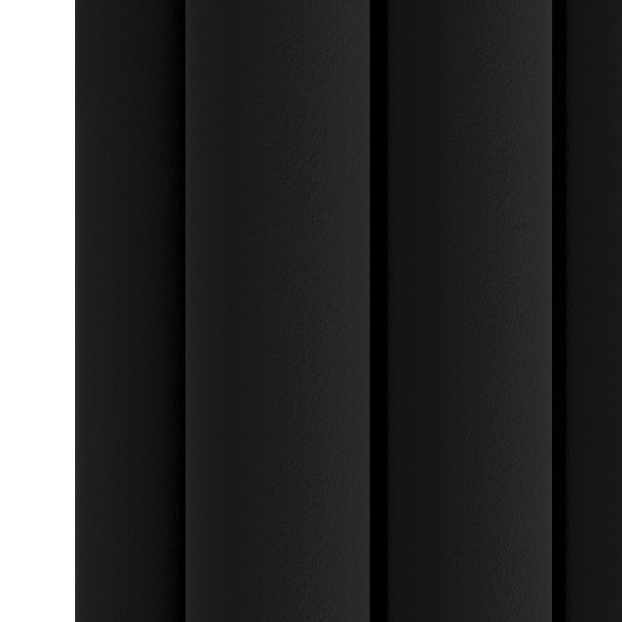Sorrento Midnight Black Vertical Oval Designer Radiator 1600x472mm Double Panel 4468 BTU