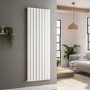 Riace White Vertical Flat Designer Radiator 1600x544mm Double Panel 4916 BTU