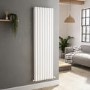 Sorrento White Vertical Oval Designer Radiator 1600x472mm Double Panel 4468 BTU