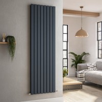 Riace Anthracite Vertical Flat Designer Radiator 1800x544mm Double Panel 5557 BTU Riace Anthracite Vertical Flat Designer Radiator 1800x544mm Double Panel 5557 BTU