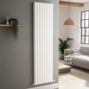 VD8-1800-WCO Sorrento White Vertical Oval Designer Radiator 1800x472mm Double Panel 4983 BTU