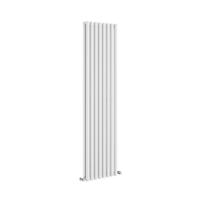 Sorrento White Vertical Oval Designer Radiator 1800x472mm Double Panel 4983 BTU