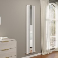 Specchio White Vertical Flat Mirror Designer Radiator 1800x385mm Double Panel 3541 BTU