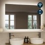 Rectangular Backlit Heated Bathroom Mirror with Lights & Bluetooth Speaker 1200 x 800mm - Vela