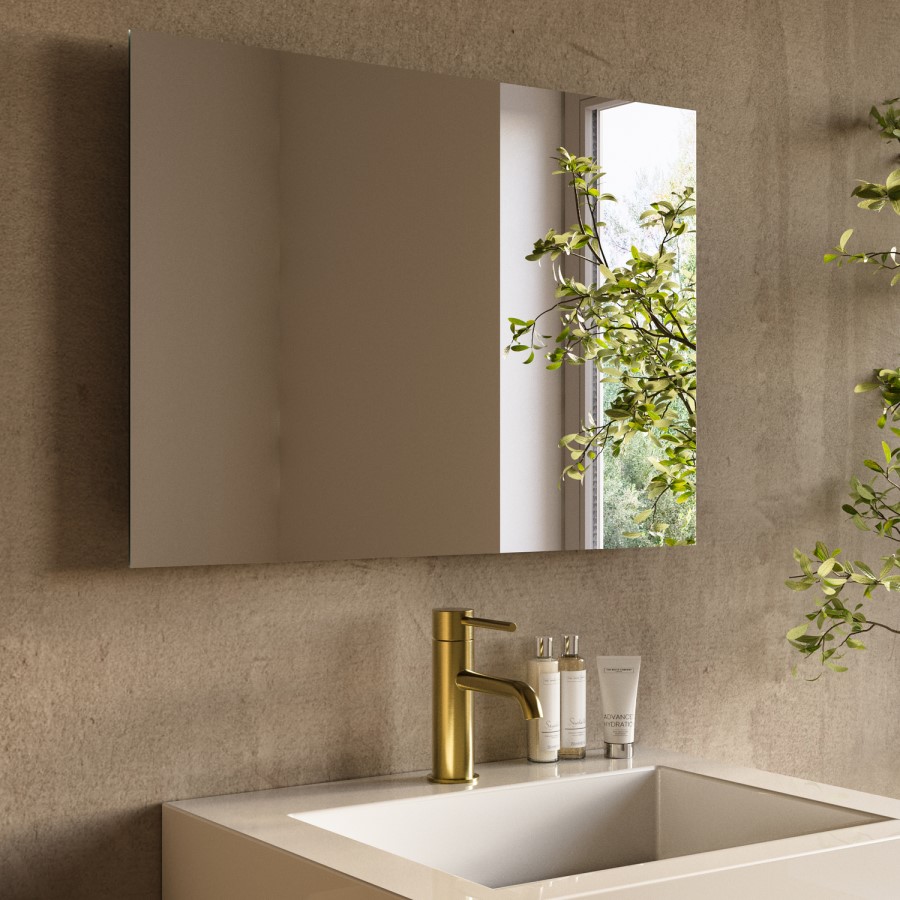 Rectangular Backlit Bathroom Mirror with Battery Operated Lights 700 x 500mm - Vela
