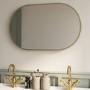 Oval Brass Backlit Bathroom Mirror with Battery Operated Lights 500 x 800mm - Venus