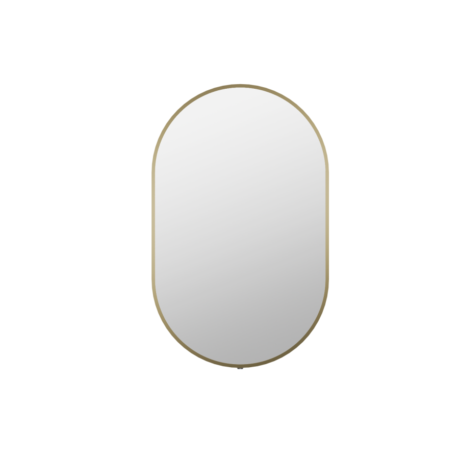 Rectangular Backlit Brass Wall Mirror with Battery Operated Lights 50 x 80cm - Venus