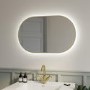 Oval Brass Backlit Heated Bathroom Mirror with Lights 500 x 800mm - Venus