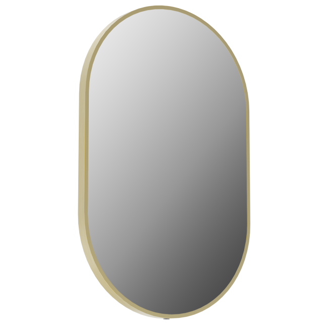 Oval Brass Backlit Heated Bathroom Mirror with Lights 500 x 800mm - Venus