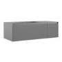 1200mm Grey Fluted Wall Hung Vanity Unit with Aluminium Basin - Venice