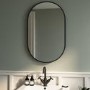 Oval Black Backlit Bathroom Mirror with Battery Operated Lights 500 x 800mm - Venus