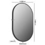 Oval Black Backlit Heated Bathroom Mirror with Lights 500 x 800mm - Venus