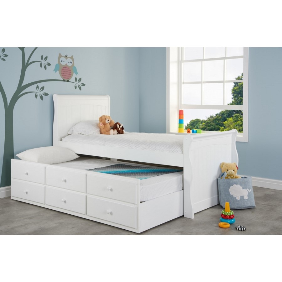 Verona White Captains Bed - Trundle Bed Included