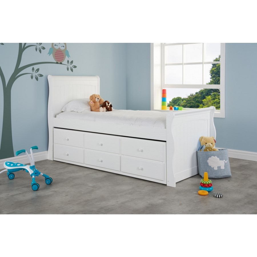 Verona White Captains Bed - Trundle Bed Included