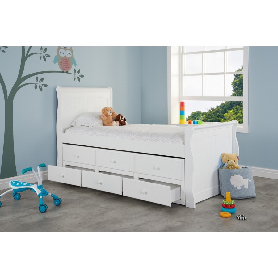 Verona White Captains Bed - Trundle Bed Included