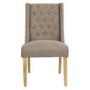 LPD Wing Linen Pair of Beige Dining Chairs