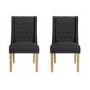 LPD Grey Wing Linen Dining Chairs - Pair