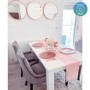GRADE A2 - White Extendable Dining Table with High Gloss Finish - 6 Seater - Vivienne