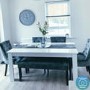 GRADE A2 - White Extendable Dining Table with High Gloss Finish - 6 Seater - Vivienne
