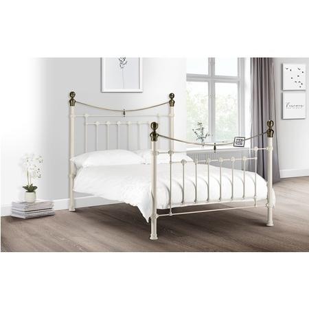 GRADE A1 - Julian Bowen Victoria Metal Kingsize Bed in White