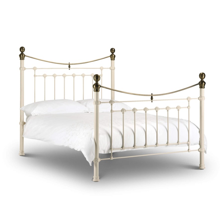 GRADE A1 - Julian Bowen Victoria Metal Kingsize Bed in White
