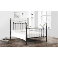 Black Brass Metal King Size Bed Frame - Victoria - Julian Bowen