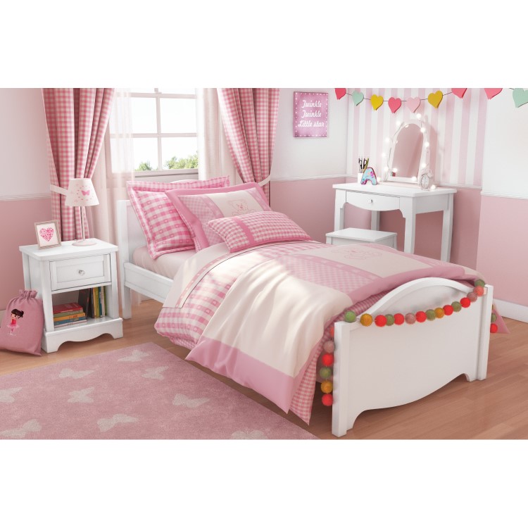 Victoria Girls White 1 Drawer Bedside Table