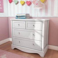 Victoria Girls White 2+2 Chest of Drawers - 4 Drawers