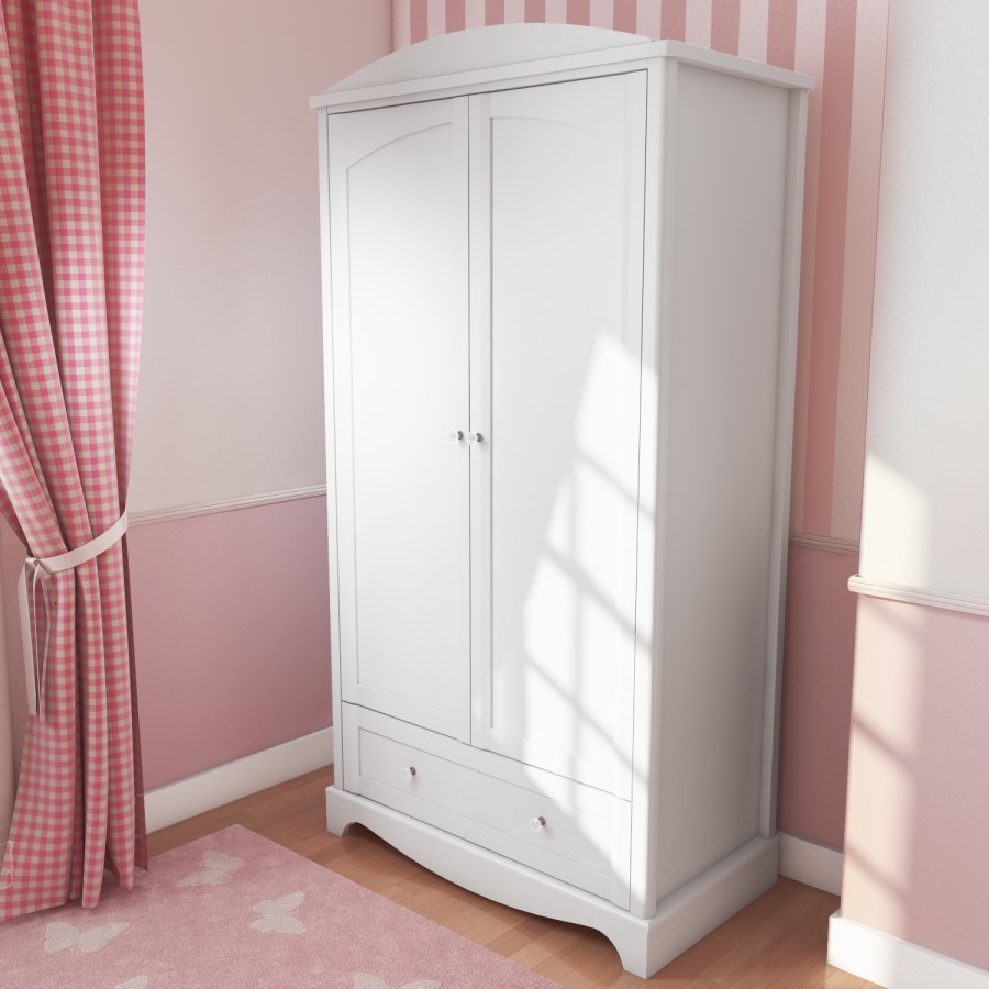 Victoria Girls White Double Wardrobe